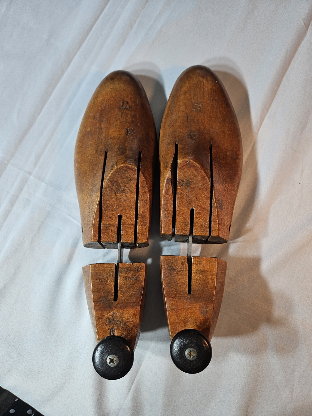 VTG 1940s–60s Wooden Adjustable Shoe Trees Men's Mid Century Size 11